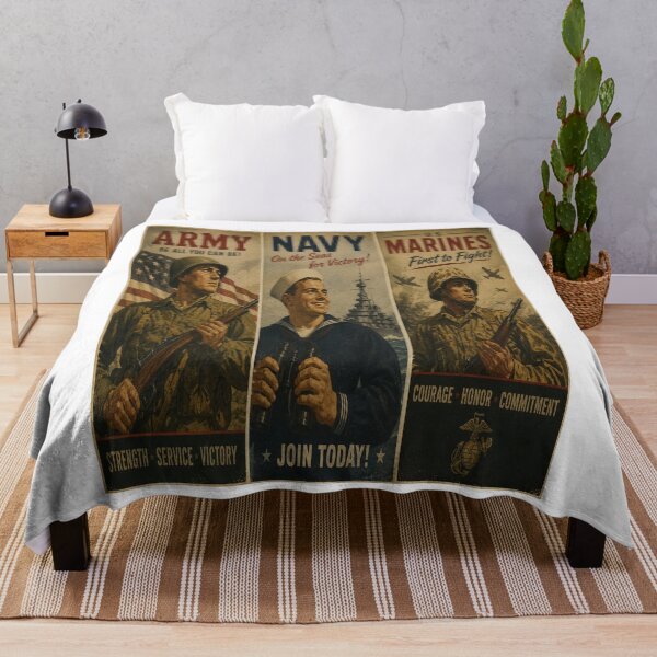 Item preview, Army Navy Marines Vintage Military Poster Art designed and sold by riki2365.