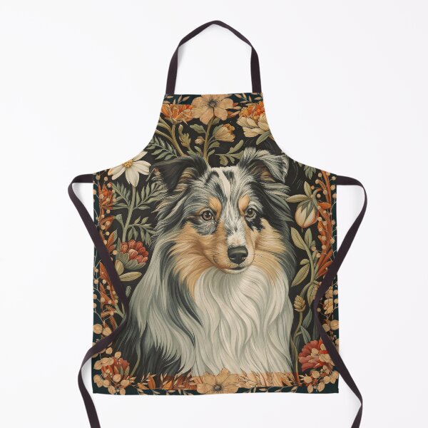 Item preview, Blue Merle Sheltie William Morris Floral Style designed and sold by AntiqueImages.