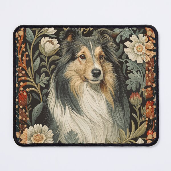 Item preview, Shetland Sheepdog William Morris Floral Art designed and sold by AntiqueImages.