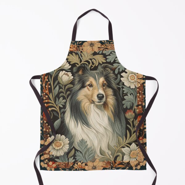 Item preview, Shetland Sheepdog William Morris Floral Art designed and sold by AntiqueImages.