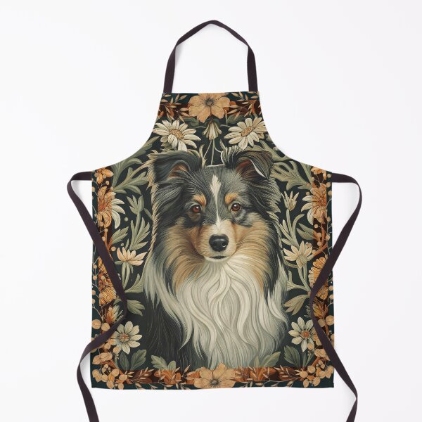 Item preview, Vintage Sheltie Dog William Morris Floral Art designed and sold by AntiqueImages.