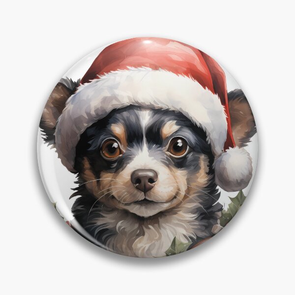 Item preview, Adorable Chihuahua in Santa Hat With Holly designed and sold by AuroraPublishing.