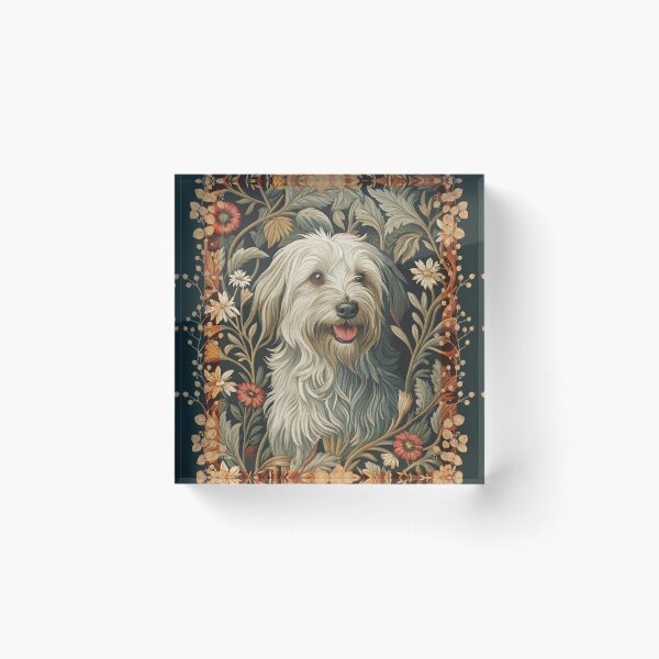 Item preview, Tibetan Terrier or Beardie Vintage Floral designed and sold by AntiqueImages.