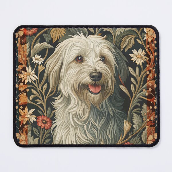 Item preview, Tibetan Terrier or Beardie Vintage Floral designed and sold by AntiqueImages.