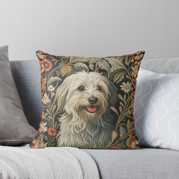 Item preview, Tibetan Terrier or Beardie Vintage Floral designed and sold by AntiqueImages.