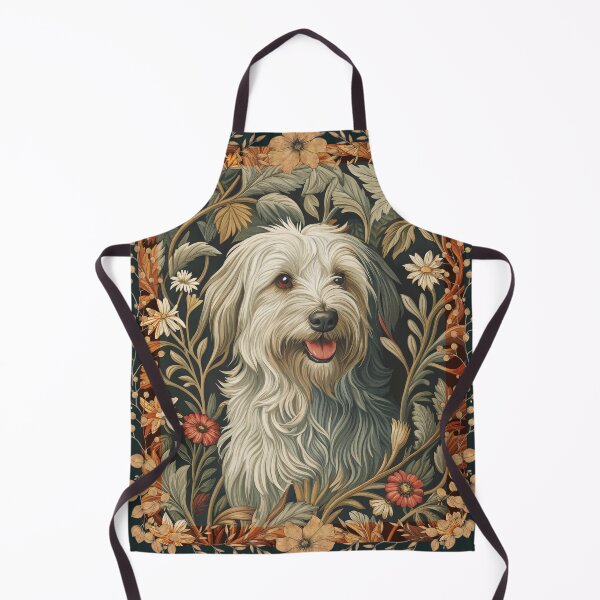 Item preview, Tibetan Terrier or Beardie Vintage Floral designed and sold by AntiqueImages.