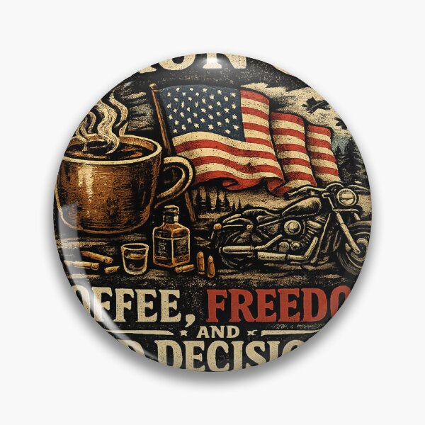 Item preview, I Run On Coffee Freedom and Bad Decisions Biker Art designed and sold by riki2365.