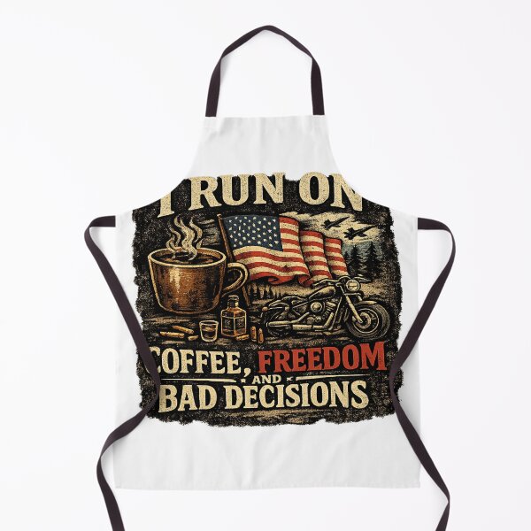 Item preview, I Run On Coffee Freedom and Bad Decisions Biker Art designed and sold by riki2365.