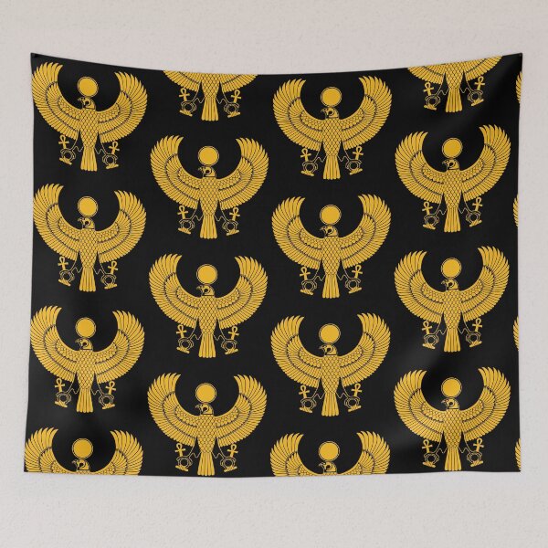Item preview, Majestic Golden Winged Falcon Horus Ra designed and sold by Ahmed-G-Designs.