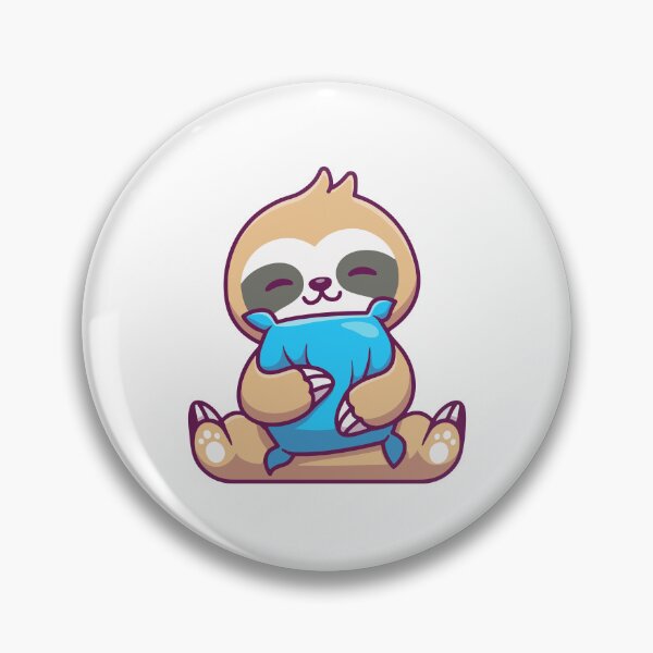 Item preview, Cute Sloth Hugging Blue Pillow Cartoon designed and sold by Zhi   Deng.