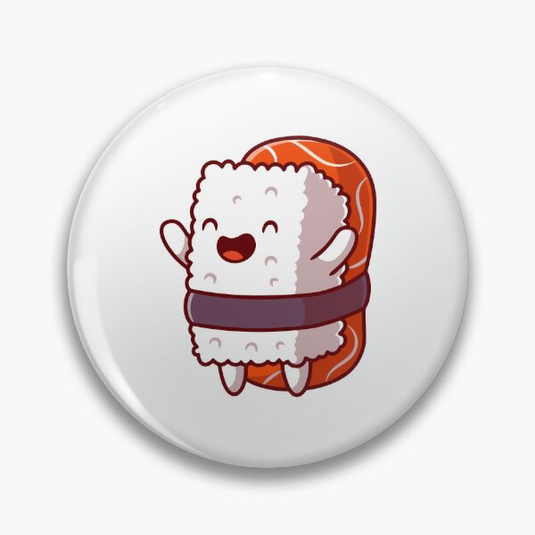 Item preview, Happy Kawaii Salmon Nigiri Sushi Cartoon designed and sold by Zhi   Deng.