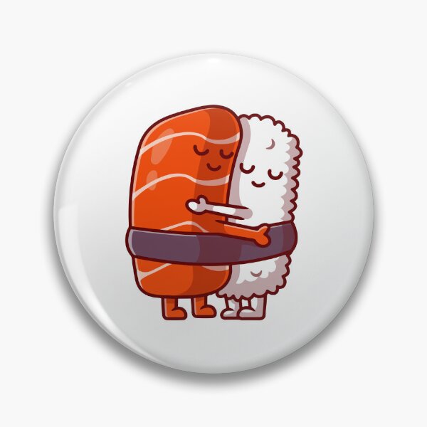 Item preview, Cute Salmon and Rice Sushi Hugging Cartoon designed and sold by Zhi   Deng.
