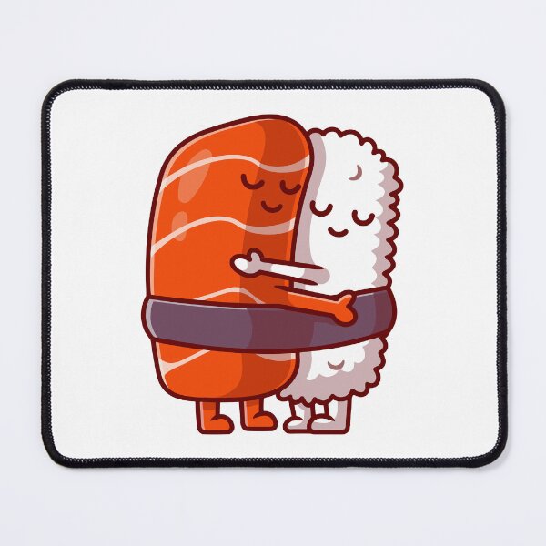 Item preview, Cute Salmon and Rice Sushi Hugging Cartoon designed and sold by Zhi Deng.