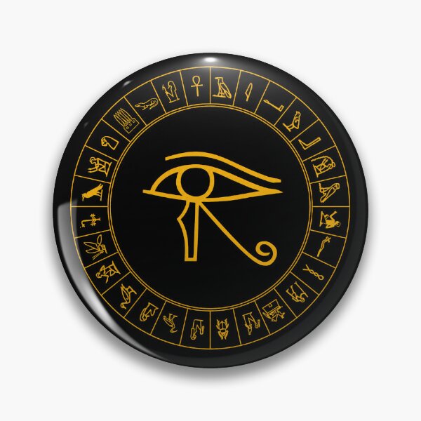 Item preview, Golden Eye of Horus Hieroglyphic Circle designed and sold by Ahmed-G-Designs.