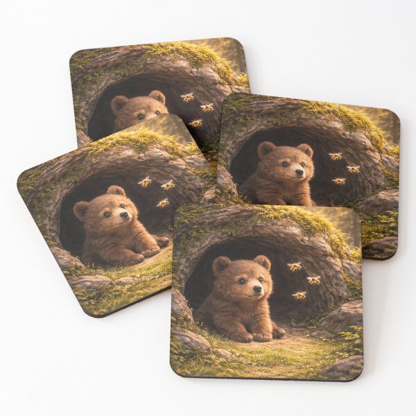 Item preview, Cozy Bear & Busy Bees Kids Illustration – Cute Woodland Design designed and sold by MYPASSIONBG.