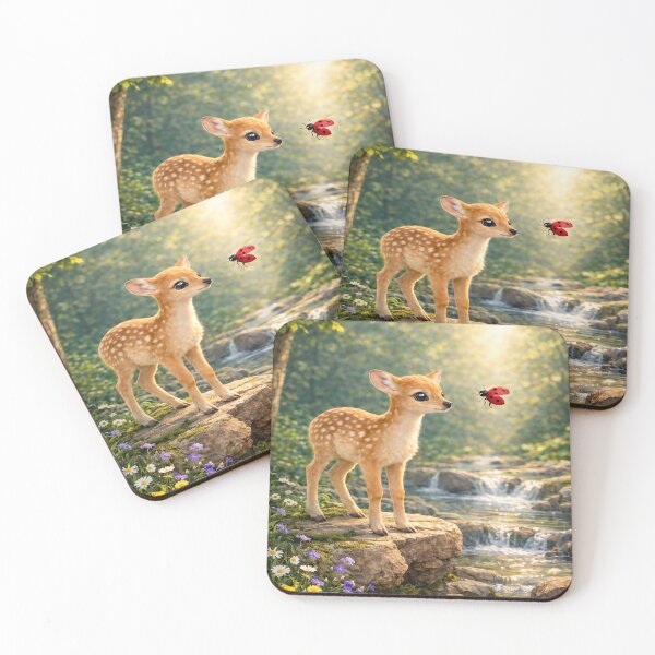 Item preview, Little Fawn by the River with a Ladybug designed and sold by MYPASSIONBG.