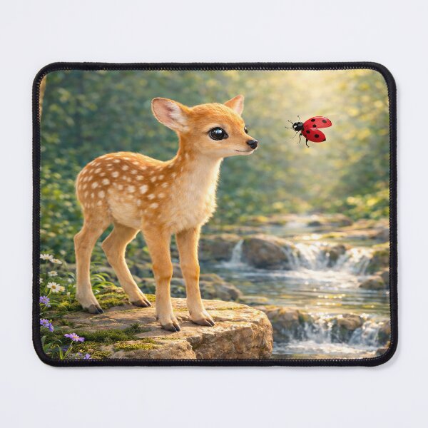 Item preview, Little Fawn by the River with a Ladybug designed and sold by MYPASSIONBG.