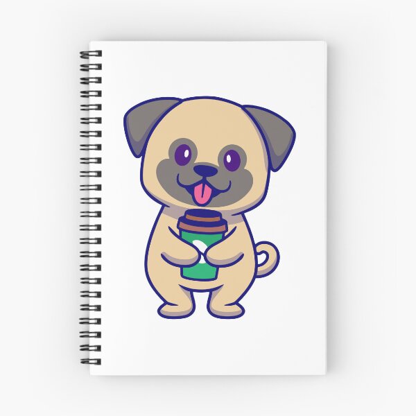 Item preview, Cute Pug Dog Holding Coffee Cup designed and sold by Zhi   Deng.