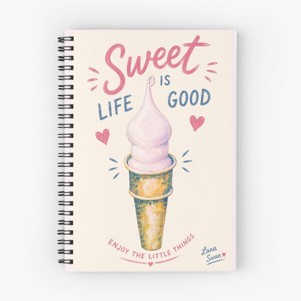 Artikelvorschau, Das Leben ist schön | Retro-Eiscreme-Design | Niedliche Sommerästhetik entworfen und verkauft von BlueberrySwan.