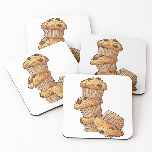 Item preview, Stack of Chocolate Chip Muffins Illustration designed and sold by rissershop.