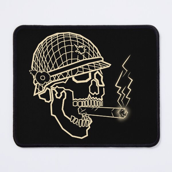 Item preview, Neon Skull Soldier Smoking Cigar – Cream Streetwear Line Art Design designed and sold by Neon_Ronin.
