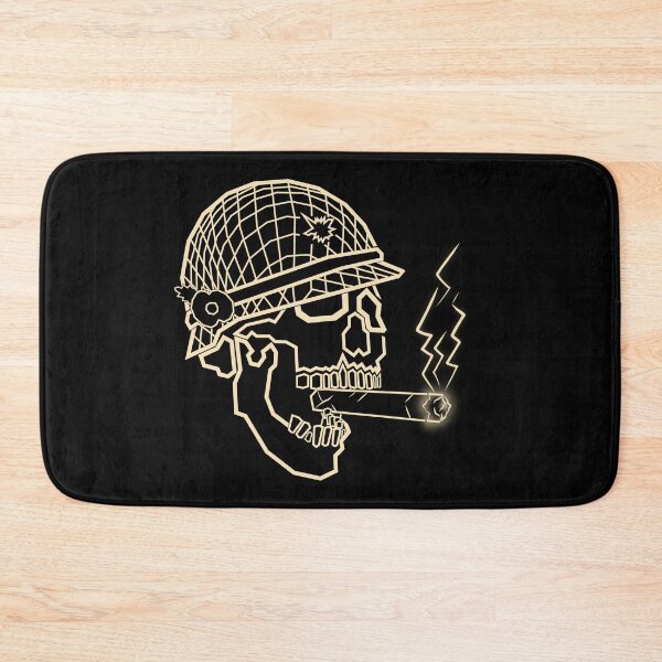 Item preview, Neon Skull Soldier Smoking Cigar – Cream Streetwear Line Art Design designed and sold by Neon_Ronin.