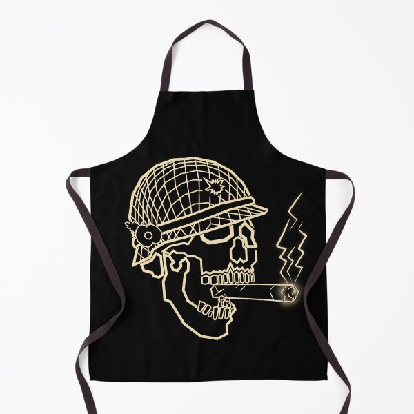 Item preview, Neon Skull Soldier Smoking Cigar – Cream Streetwear Line Art Design designed and sold by Neon_Ronin.