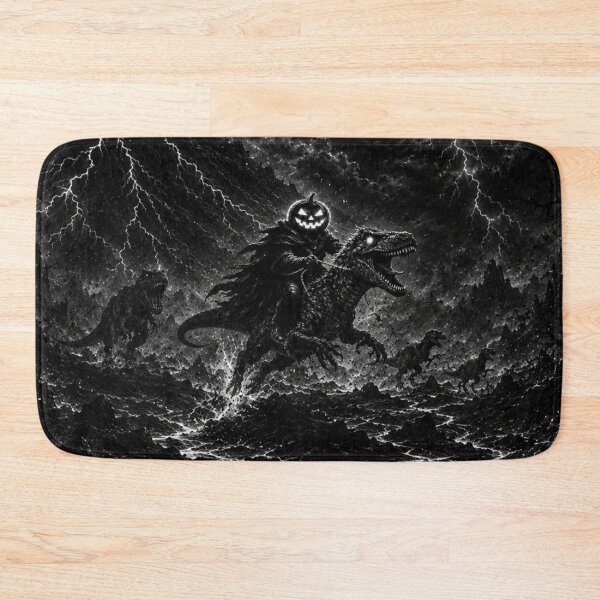 Item preview, Headless Horseman Prehistoric Apocalypse – Scratchboard Halloween Fantasy Art designed and sold by TheHorsemanRidesAgain.