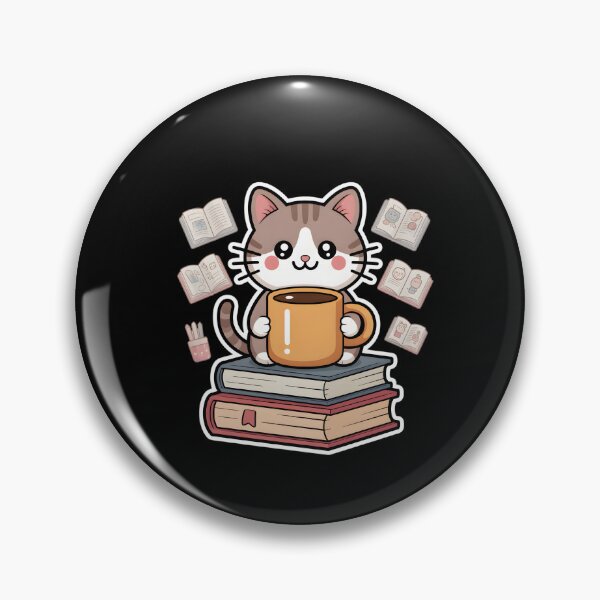 Item preview, The Study Cat – Cozy Coffee Books Sticker designed and sold by AbanoubStore.