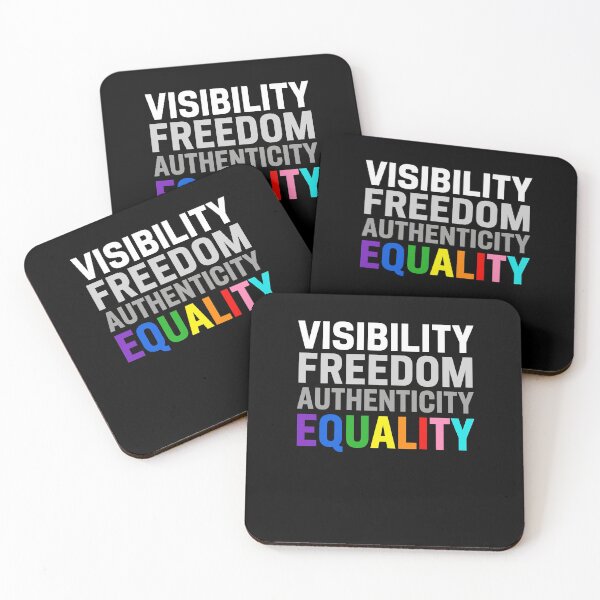 Item preview, Freedom Authenticity Equality Rainbow Pride Typography Shirt designed and sold by What you are is Beautiful.