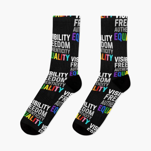 Item preview, Freedom Authenticity Equality Rainbow Pride Typography Shirt designed and sold by What you are is Beautiful.