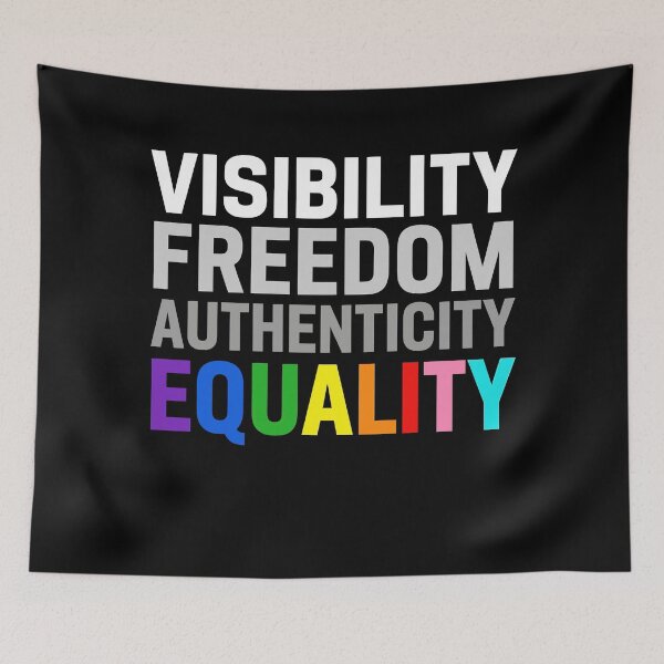 Item preview, Freedom Authenticity Equality Rainbow Pride Typography Shirt designed and sold by What you are is Beautiful.