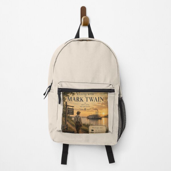 Item preview, Walking with Mark Twain Mississippi River Literary Art Print with Reading List designed and sold by Novel Works Studio.