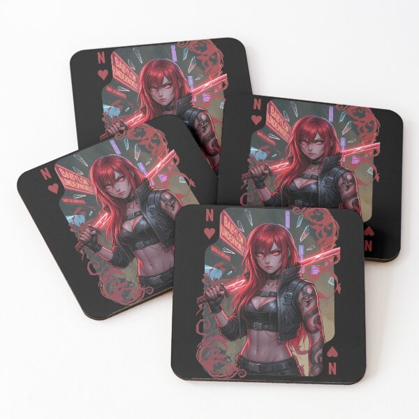 Item preview, Cyberpunk Anime Girl Playing Card - Katana Techwear Aesthetic designed and sold by Ahmed-G-Designs.