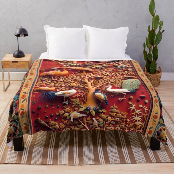 Item preview, Antique Persian Rug with Bird Couples designed and sold by Vicky Brago-Mitchell®.