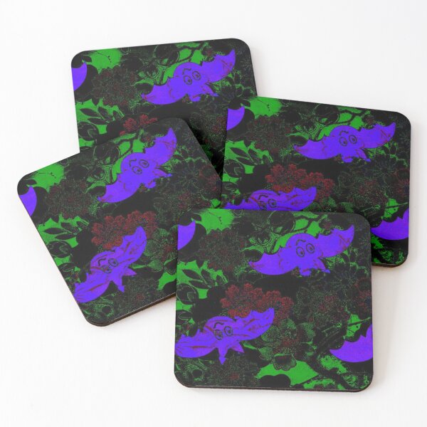 Item preview, Neon Bat Illustration with Floral Elements – Gothic Dark Nature Art designed and sold by BatNature.