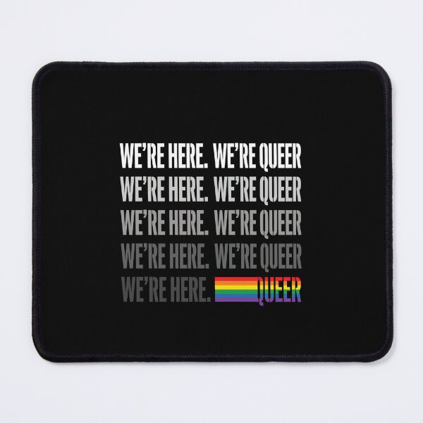 Item preview, We're Here We're Queer Rainbow Bold Typography LGBTQ Shirt designed and sold by What you are is Beautiful.