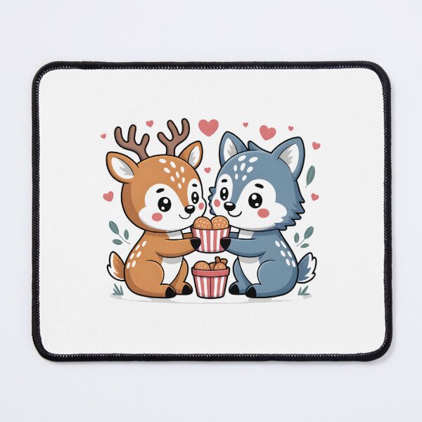 Item preview, The Gentle Bond – Deer & Wolf Sharing Bowl Sticker designed and sold by AbanoubStore.