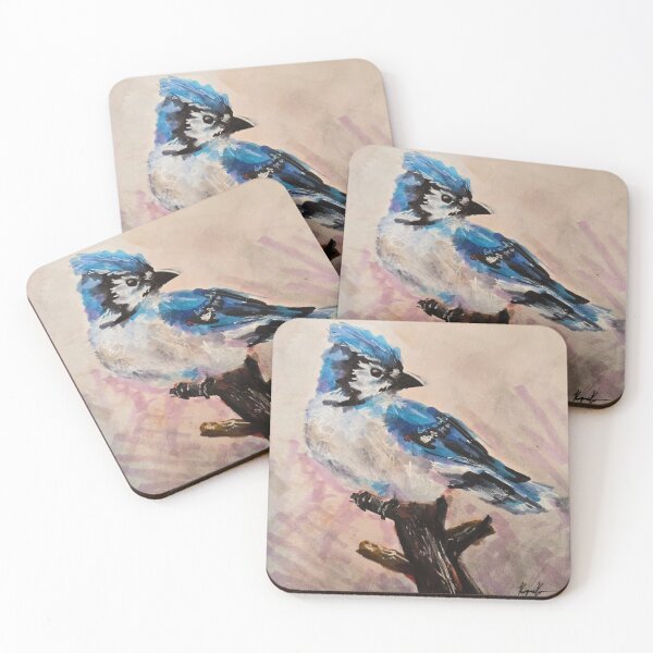 Item preview, Blue Jay Perched on a Branch Painting designed and sold by jadexjournal.