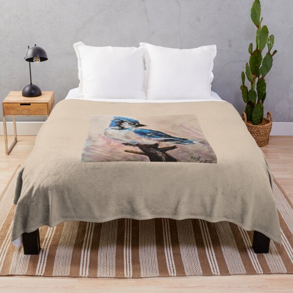 Item preview, Blue Jay Perched on a Branch Painting designed and sold by jadexjournal.