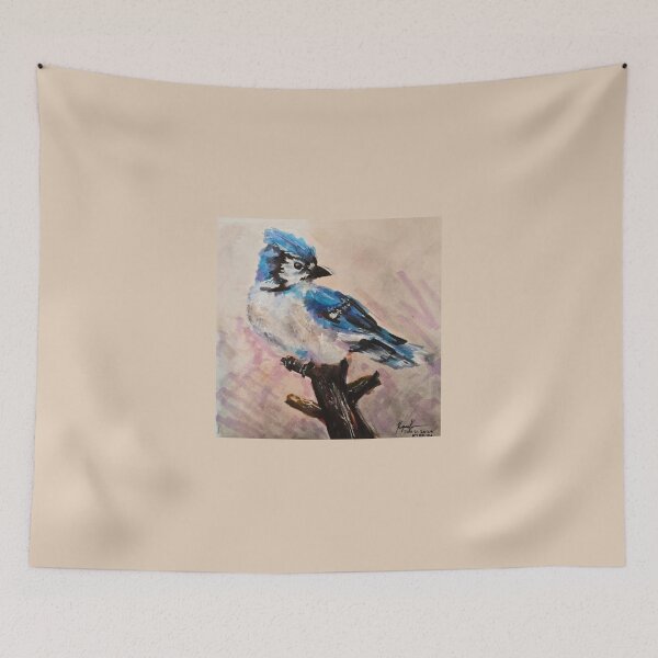 Item preview, Blue Jay Perched on a Branch Painting designed and sold by jadexjournal.
