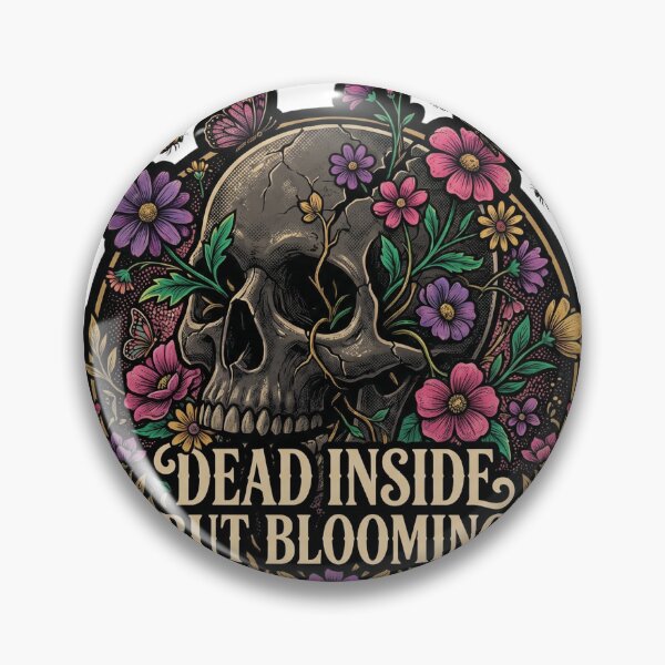 Item preview, Dead Inside But Blooming Skull Floral Goth Design designed and sold by Rovano.