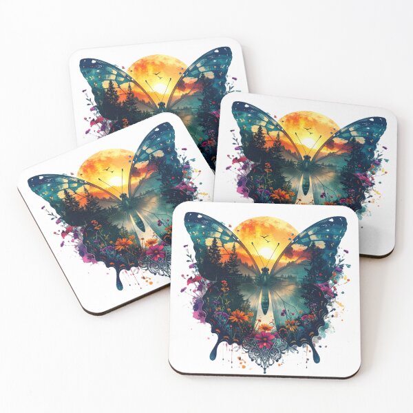 Item preview, Sunset Forest Double Exposure Butterfly designed and sold by AZABSTORE.