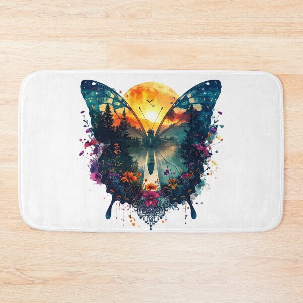 Item preview, Sunset Forest Double Exposure Butterfly designed and sold by AZABSTORE.