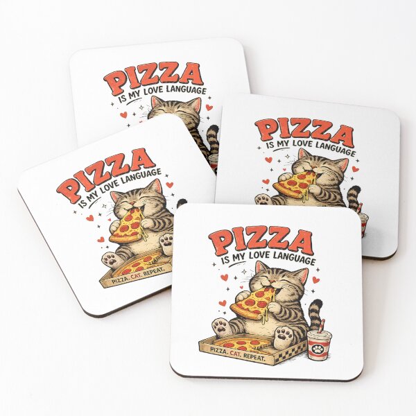 Item preview, Pizza Is My Love Language Retro Cat designed and sold by LuloCreative.