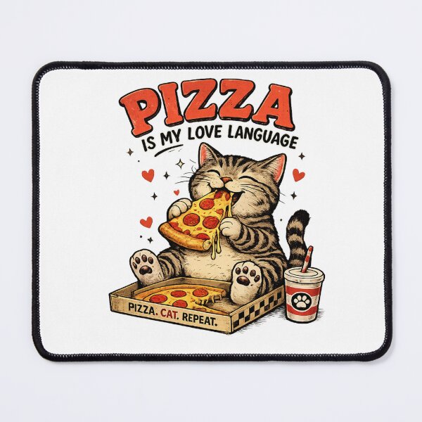 Item preview, Pizza Is My Love Language Retro Cat designed and sold by LuloCreative.