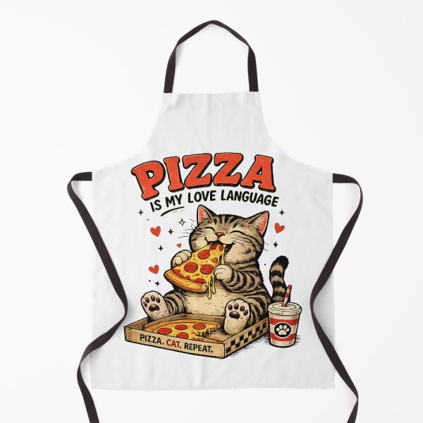 Item preview, Pizza Is My Love Language Retro Cat designed and sold by LuloCreative.