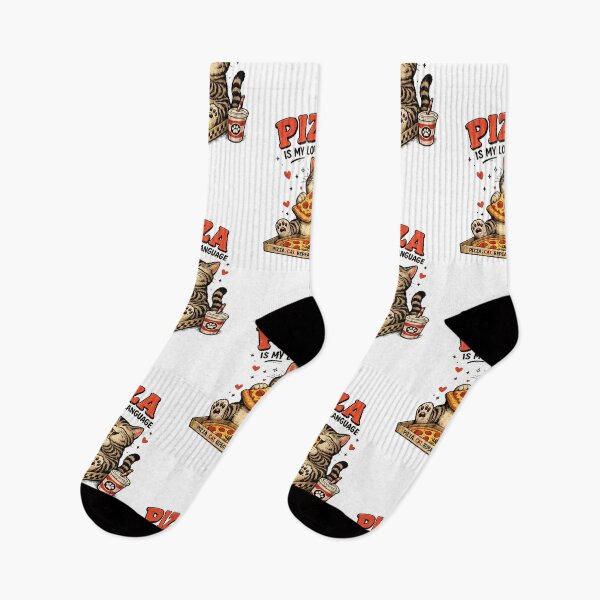 Item preview, Pizza Is My Love Language Retro Cat designed and sold by LuloCreative.