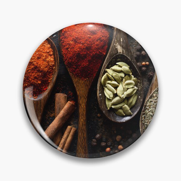 Item preview, Colorful Array of Spices in Wooden Spoons Layout designed and sold by Artessie.