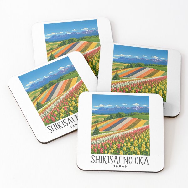 Item preview, A Travel Print of Shikisai no Oka - Japan designed and sold by StudioRedKoala.